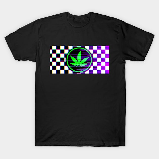 Weed Glitch T-Shirt by BigTexFunkadelic